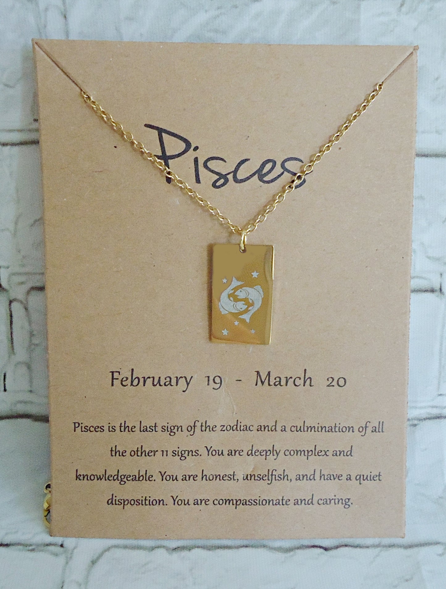 Zodiac Birthday Necklaces, Gold Plated Stainless Steel, Minimalist