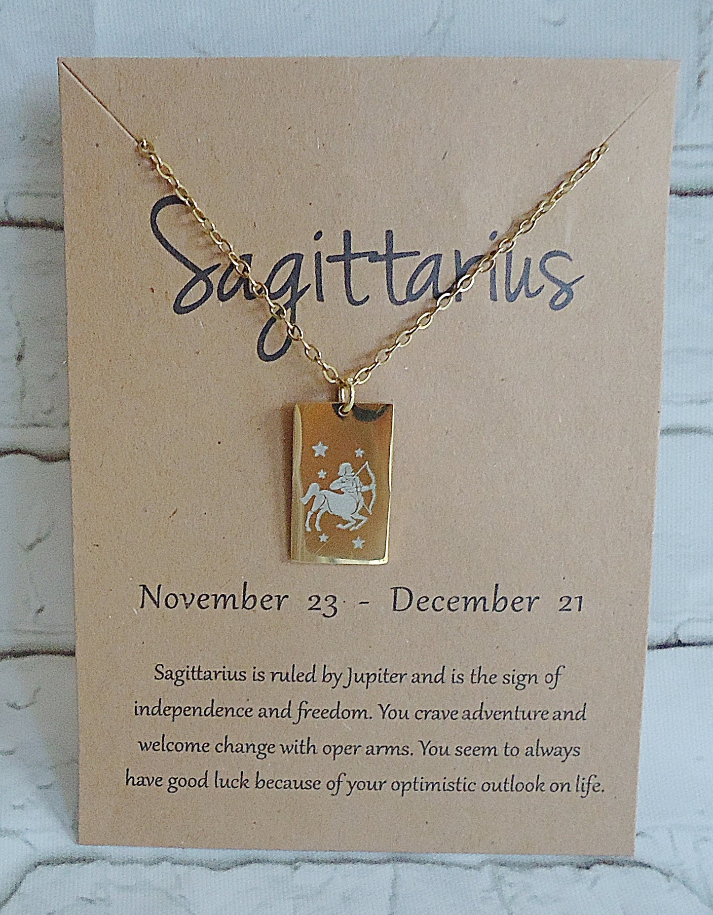 Zodiac Birthday Necklaces, Gold Plated Stainless Steel, Minimalist