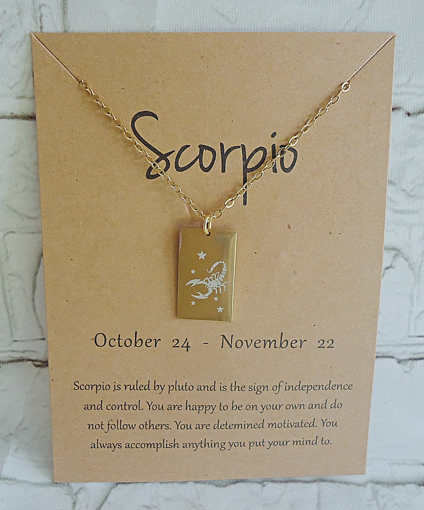 Zodiac Birthday Necklaces, Gold Plated Stainless Steel, Minimalist