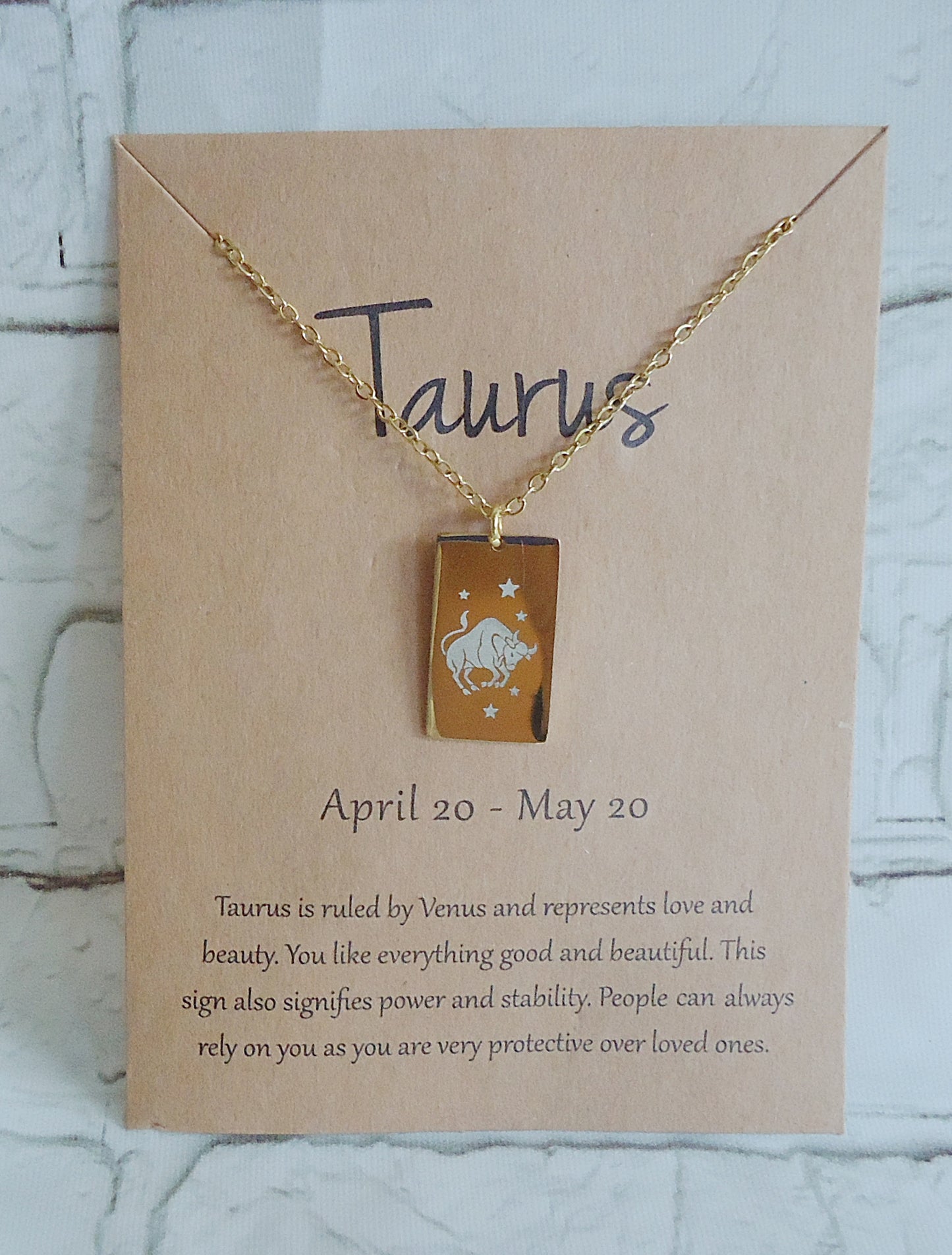 Zodiac Birthday Necklaces, Gold Plated Stainless Steel, Minimalist