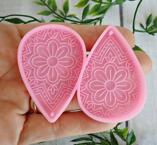 Mandala Teardrop Earring or Pendant Mold, Epoxy Resin Silicone Mold