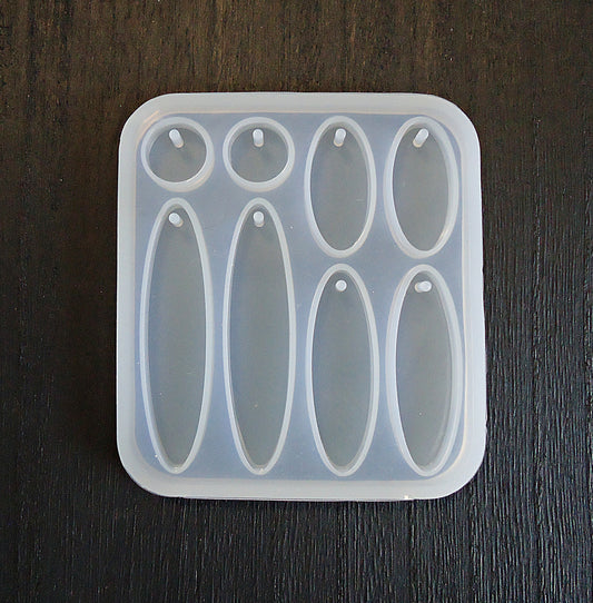 Silicone Mold, Oval or Rectangle Pendants or Earrings, for Epoxy Resin