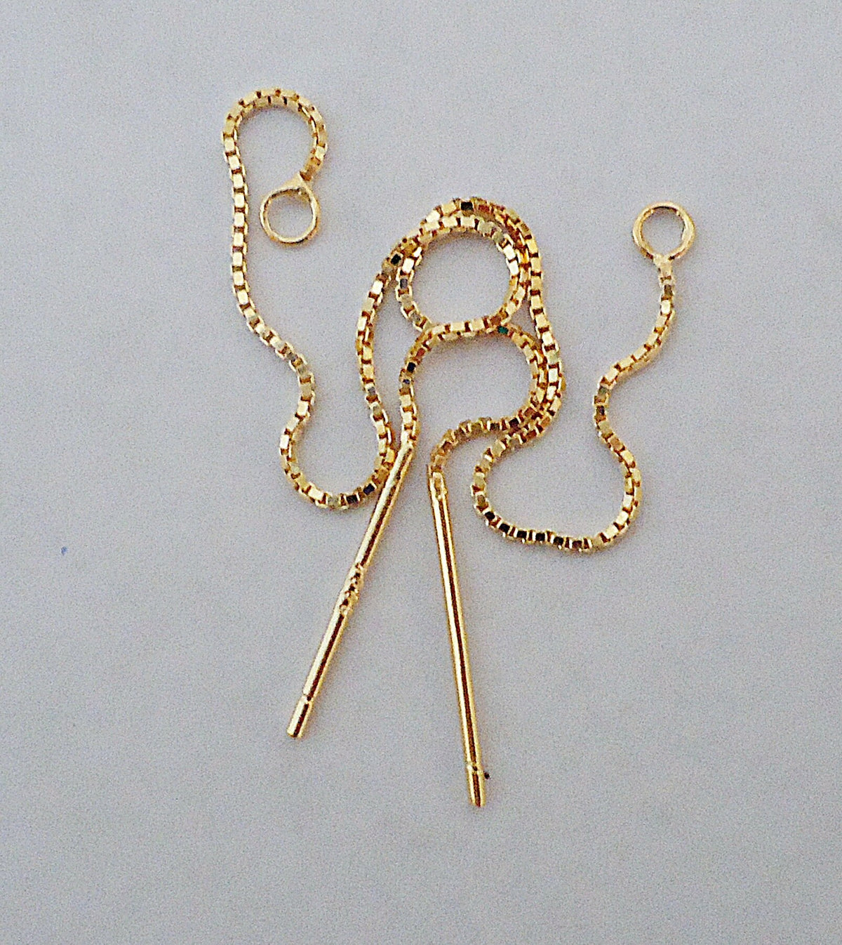 Threader Style Earring Blanks, Sterling Silver, Rose Gold, and Gold, 70mm Long