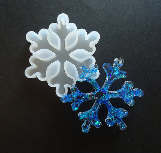 Silicone Snowflake Ornament Mold, Finished Ornament is 3" Tall x 2 5/8" Wide, Resin Ornament Craft Supplies
