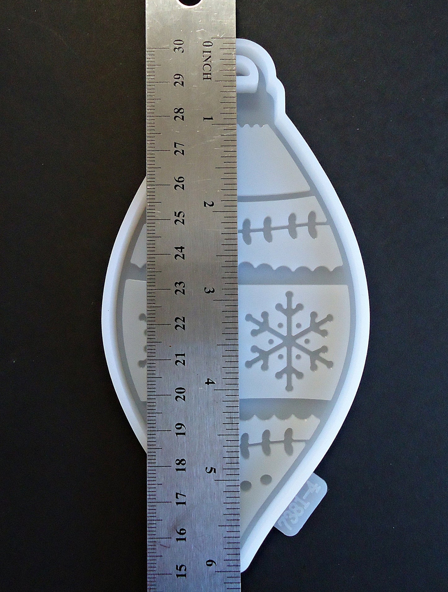 Silicone Mold - Christmas Ornament Bulb with Snowflakes - Epoxy Resin Jewelry - 6" Tall