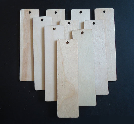 Bookmark Blanks, Unfinished Poplar Wood, 4.75" Long x 1.25" Wide x 2.7mm Thick, Strong and Sturdy