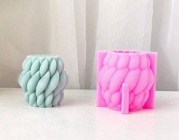Silicone Mold, Twisted Barrel Candle Mold, 2.5" Tall, Wax Candle Mold