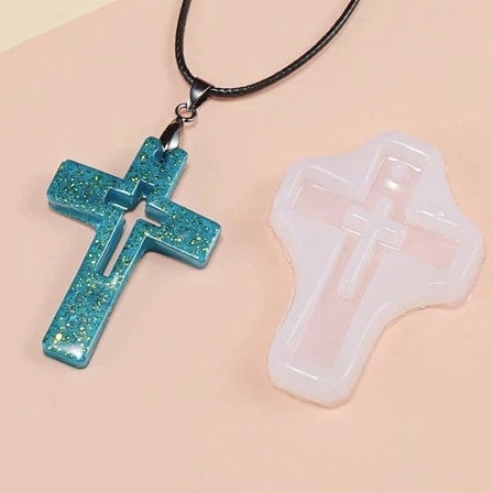 Silicone Mold for Epoxy Resin, Cross Pendant / Keychain, Food Grade Mold, Candy, Chocolates, Fondant