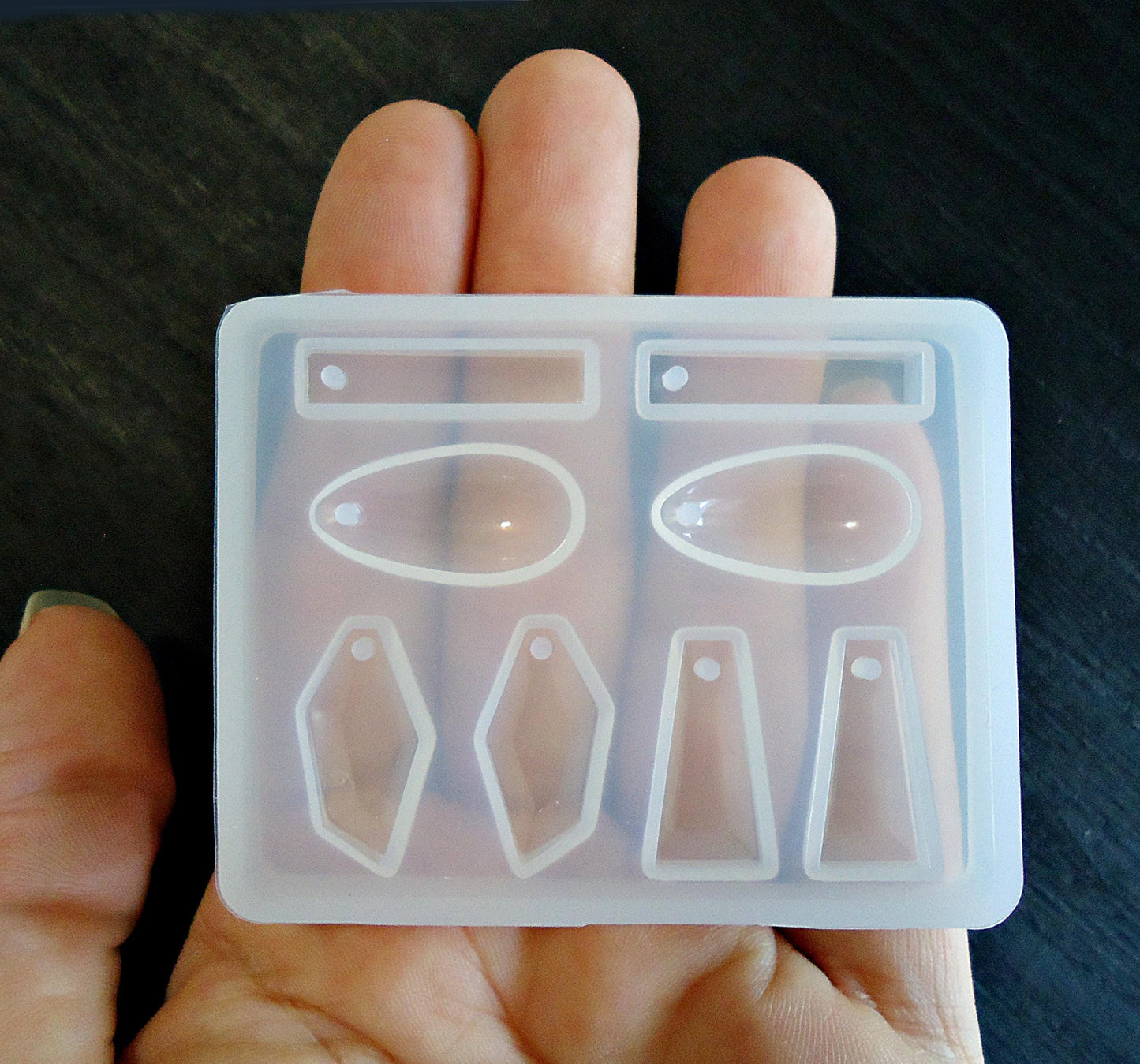 Silicone Mold, Tiny Earrings, Jewel Shaped, Teardrop, Rectangle, Trapezoid, Epoxy Resin Mold, less than one inch