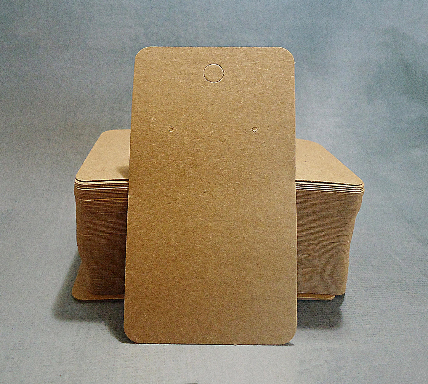 100 Earring Display Cards and Bags, Matte White or Kraft Brown, 3.5" x 2", (9x5cm), Resealable Zip Bags or Adhesive Bags included