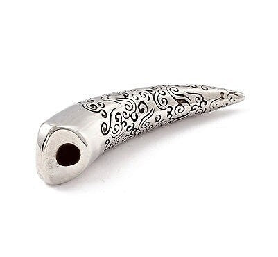 Canine Tooth, Stainless Steel, 1.75" Long, Silver with Scrolls, Heavy Duty