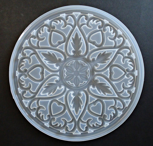 Large Mandala Trivet Silicone Mold, Use with Epoxy Resin, 8 Inches Across