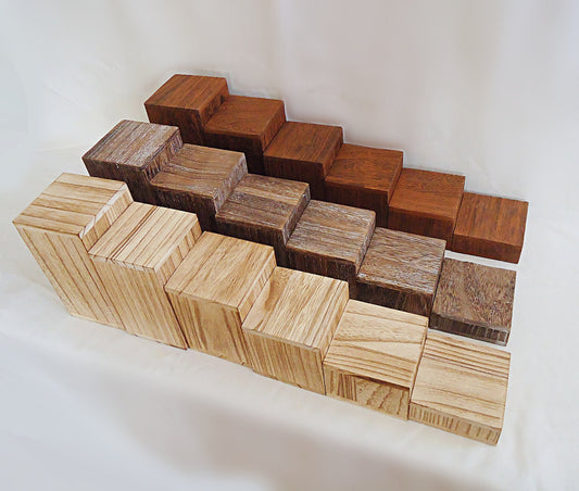 Wooden Display Risers, 3" Square, Hollow, Bracelet and Small Item Display, Brown, Weathered Brown, White, Black, or Natural