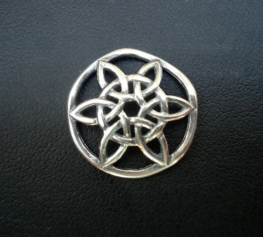 Sterling Silver Celtic Flower Star Pendant / Link / Charm - 3/4" Wide - JBB
