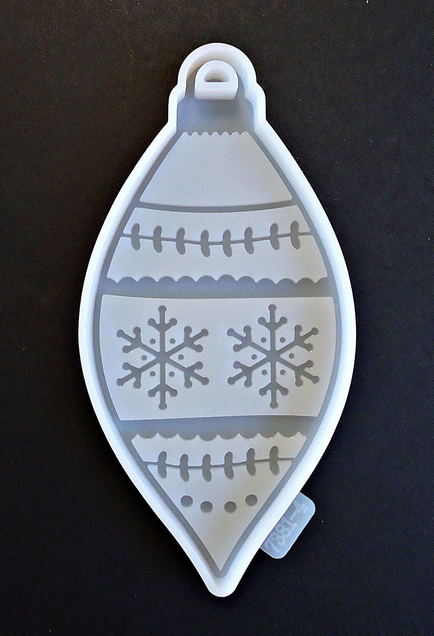 Silicone Mold - Christmas Ornament Bulb with Snowflakes - Epoxy Resin Jewelry - 6" Tall