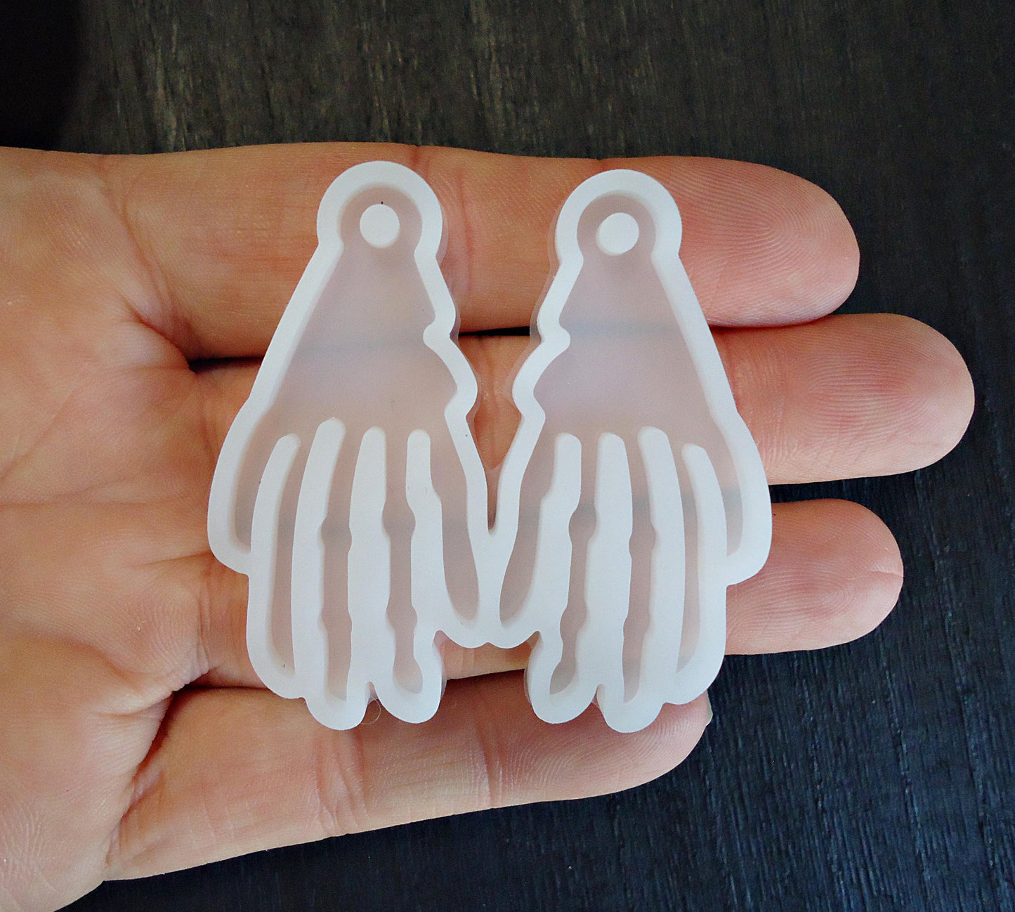 Silicone Mold, Skeleton Hand Earrings, for Epoxy Resin, Halloween Earrings Pendant, Bony Skeleton Hands