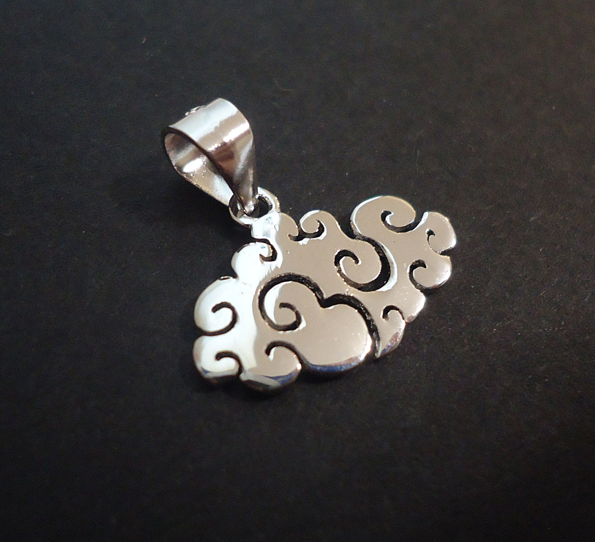 Sterling Silver Cloud Pendants with Soldered Bails, Two Sizes, Small and Medium