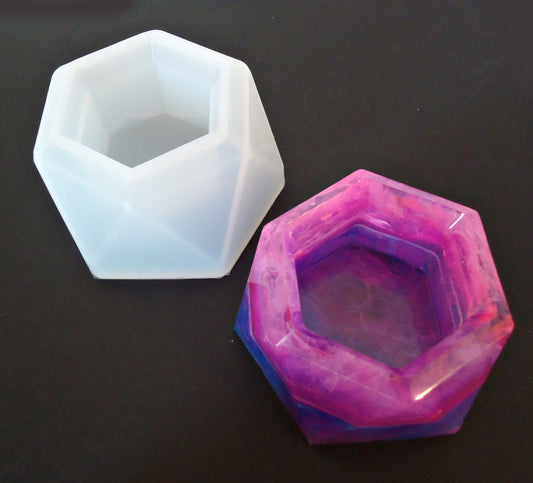 Small Hexagon Bowl Mold, Silicone, DIY Resin Hexagon Bowl, Resin Bowl Mold, Resin Supplies