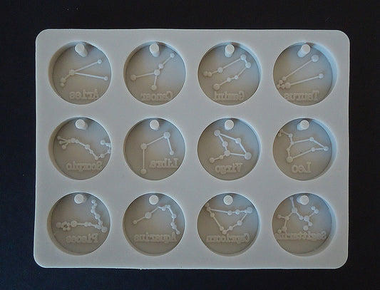 Zodiac Constellations Silicone Mold, Pendants, Resin Jewelry Mold, Food Safe Silicone Mold