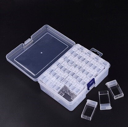 Small Bead Storage - 44 Containers with Case - Seed Beads, Drills, etc.