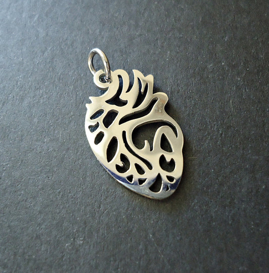 Small Stainless Steel Heart Organ Pendant