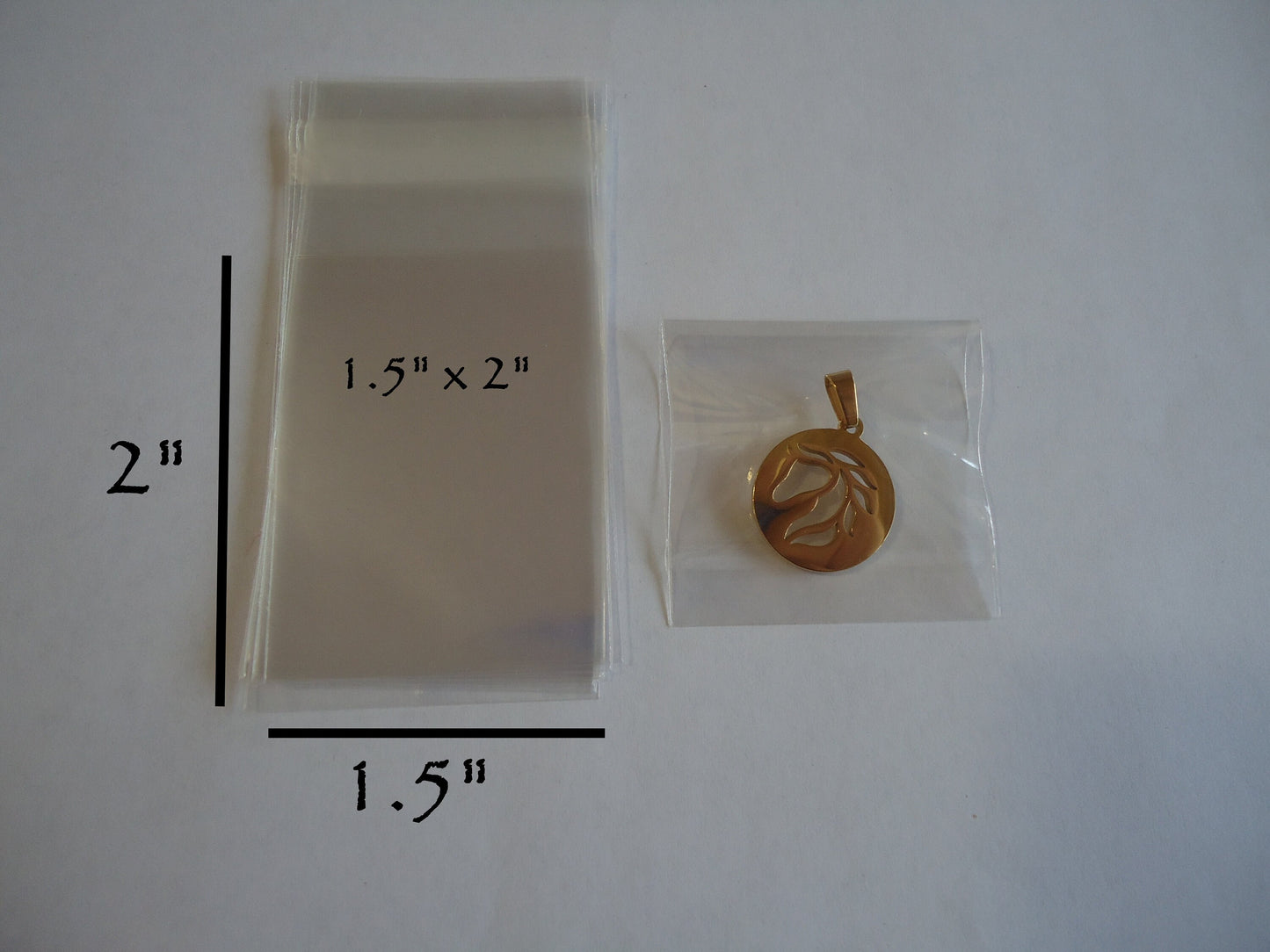 Polypropylene Cello Bags for Small Items, Packs of 100, 1.5"x2", 2"x3", 3"x4", 3"x5", 2"x10"