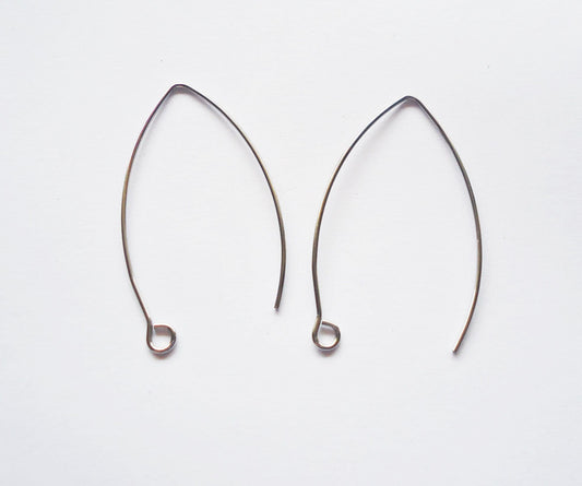 Simple Stainless Steel Earwire 1 5/8" long with hoop
