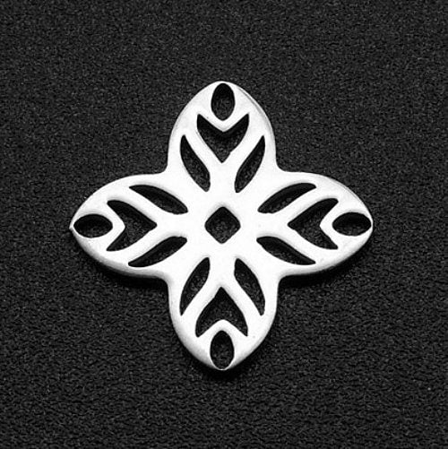 Small Stainless Steel Flower Links - 14mm - Set of 10
