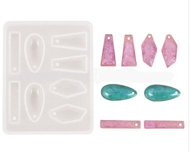 Silicone Mold, Tiny Earrings, Jewel Shaped, Teardrop, Rectangle, Trapezoid, Epoxy Resin Mold, less than one inch