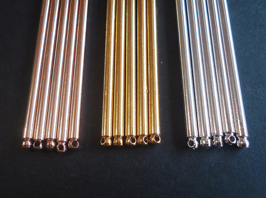 Metal Hair Sticks or Shawl Pins, 125mm (4 7/8") Long x 3mm Wide, Silver, Gold, or Rose Gold Plated