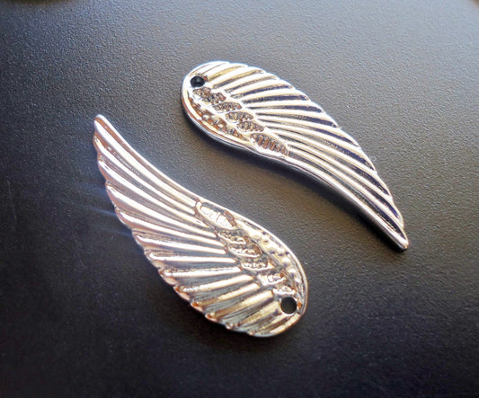 Stainless Steel Angel Wings, 1.25" Tall, Set of 10