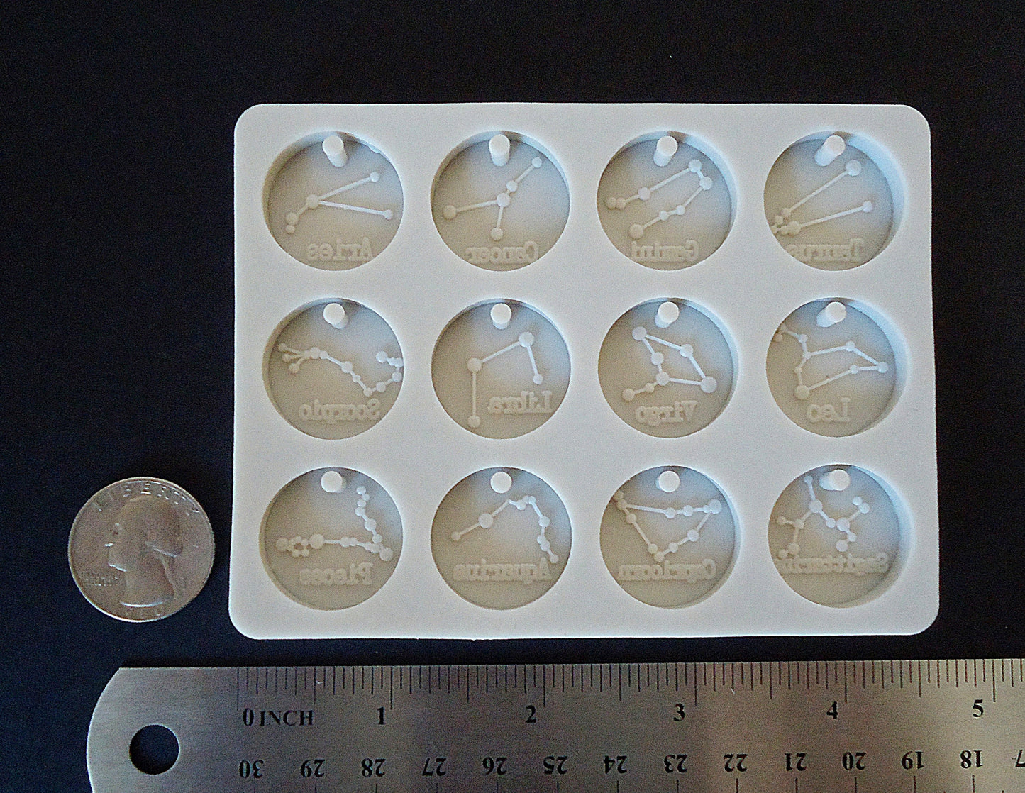 Zodiac Constellations Silicone Mold, Pendants, Resin Jewelry Mold, Food Safe Silicone Mold