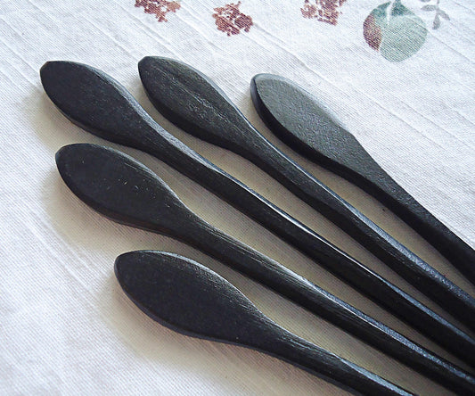 Wood Hair Stick Blanks, Plain Black Wood Hair Stick, 7 Inches Long, Minimalist, Simple