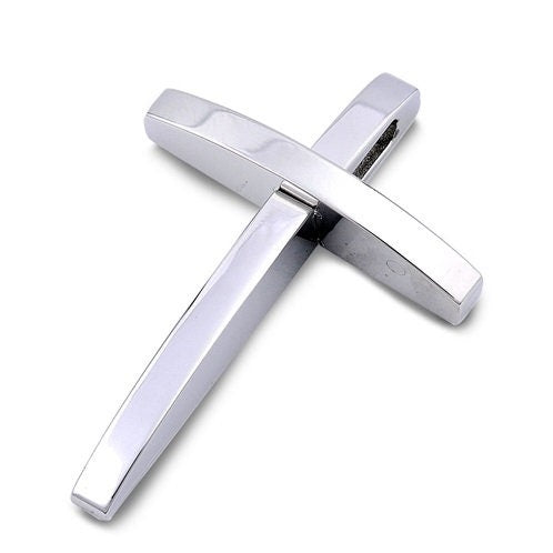 Stainless Steel Cross Slider Pendant - 36mm Tall x 24mm Wide (1 7/16" Tall x 1" Wide)