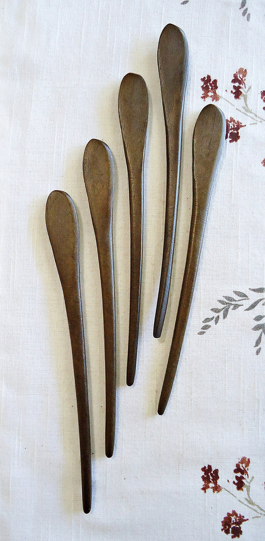 Wood Hair Stick Blanks, Plain Brown Wood Hair Stick, 7 Inches Long, Minimalist, Simple