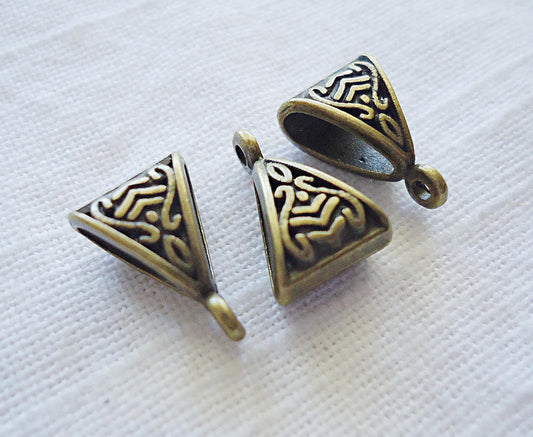 Bronze Celtic Bails, Antique Bronze, Large hole Bail