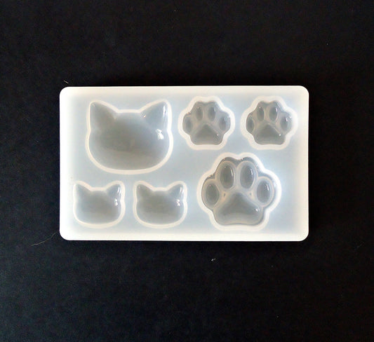 Cat and Paw Silicone Mold for Resin Casting, 3" x 1 7/8"