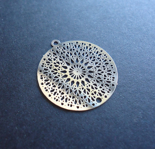 Stainless Steel Kaleidoscope Links, 22mm x 20mm, Set of 10, Laser cut