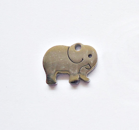 Small Stainless Steel Elephant Charms - 14mm x 11mm - Sets of 10