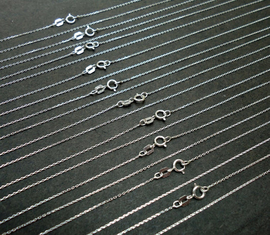 Sterling Silver Necklace Chains - 18" Finished Cable Chains