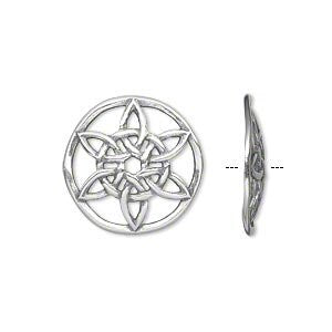Sterling Silver Celtic Flower Star Pendant / Link / Charm - 3/4" Wide - JBB