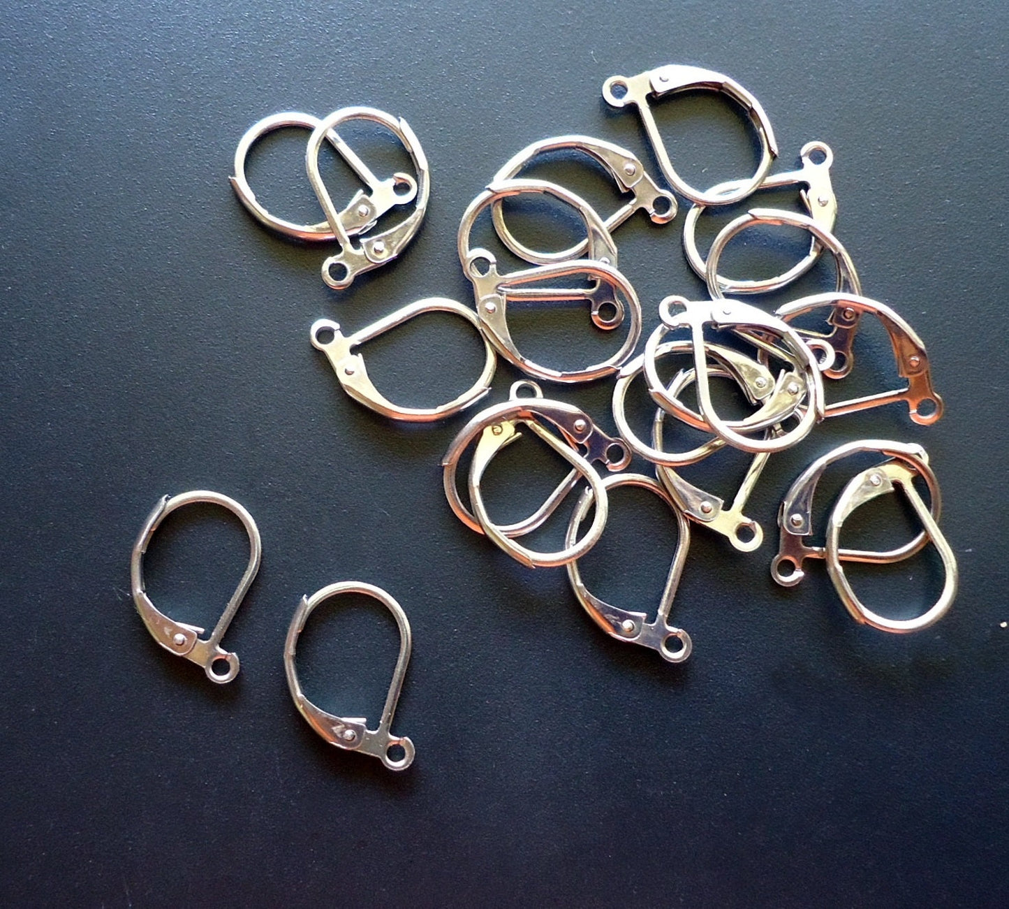 Stainless Steel Leverback Earring Components - 13mm x 10.5mm - Bulk Sets of 20, 50, or 100