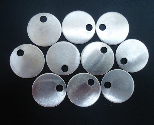10 Round Aluminum Stamping Blanks - 1" Wide - SMALL