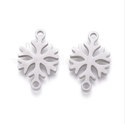 Stainless Steel Snowflake Links, Set of 10
