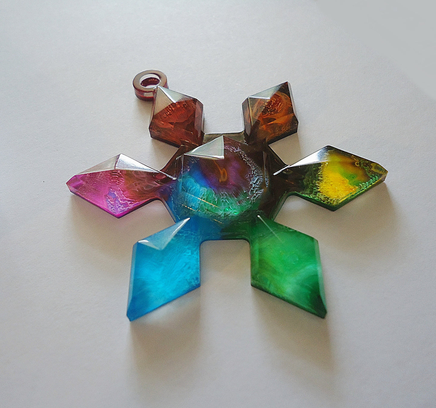 Silicone Snowflake Ornament Mold, Faceted Snowflake, Finished Ornament is 2 7/8" Tall x 2 1/4" Wide, Resin Ornament Craft Supplies