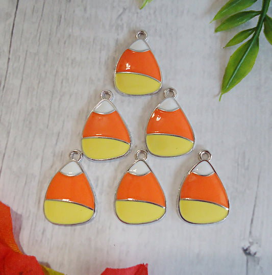Candy Corn Charms, 3/4" Tall, Set of 10