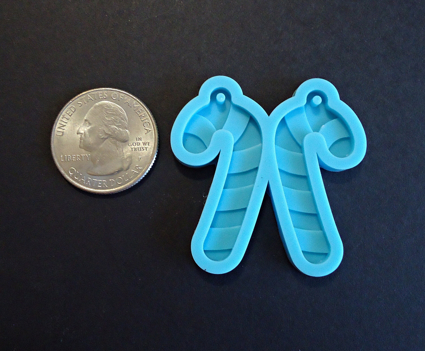 Silicone Mold - Candy Cane Earrings - 1.75" Tall - Christmas Earrings, Pendants - Epoxy Resin Jewelry