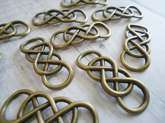 Bronze Celtic Knot Links, 1.25", Set of 8