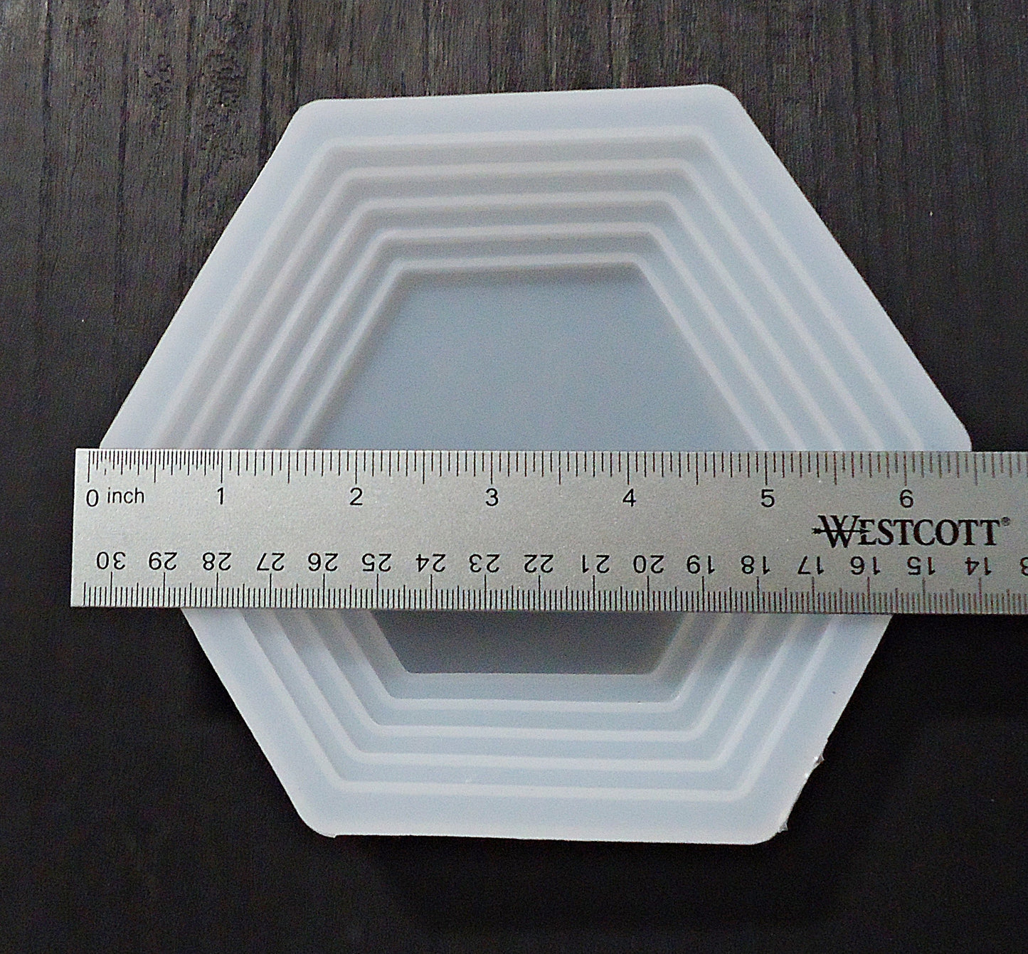 Large Hexagon Bowl, Trinket Tray, Silicone Mold, 6.5" Wide, Epoxy Resin Mold