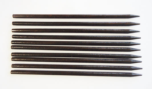 7 Inch (18cm) Wooden Hair Sticks / Shawl Pins -Deep Dark Brown - 6mm Wide